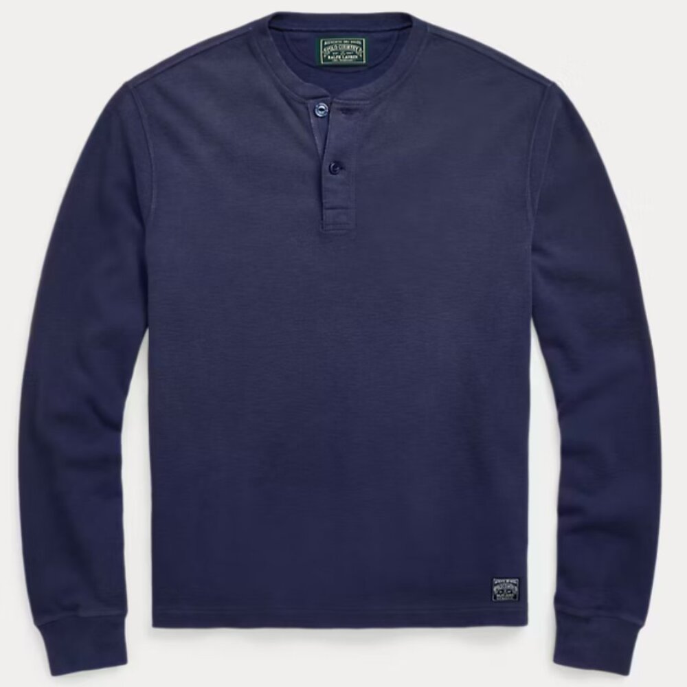 Polo Ralph Lauren Moleskin Henley Shirt Dark Cobalt XXL